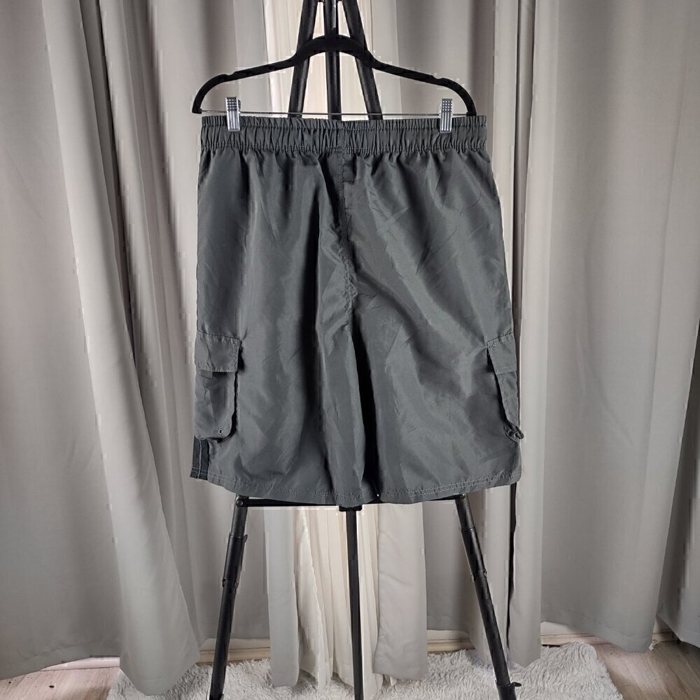 Tru Cal Gray Drawstring Mesh Lined 2 Side Pockets Swim Shorts Size 2XL (NWT) - Picture 3 of 11
